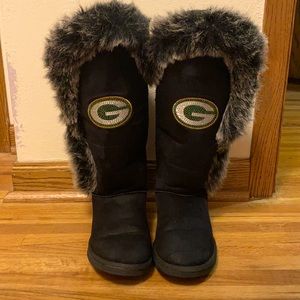 Green Bay Packers Black Boots (Size 10)